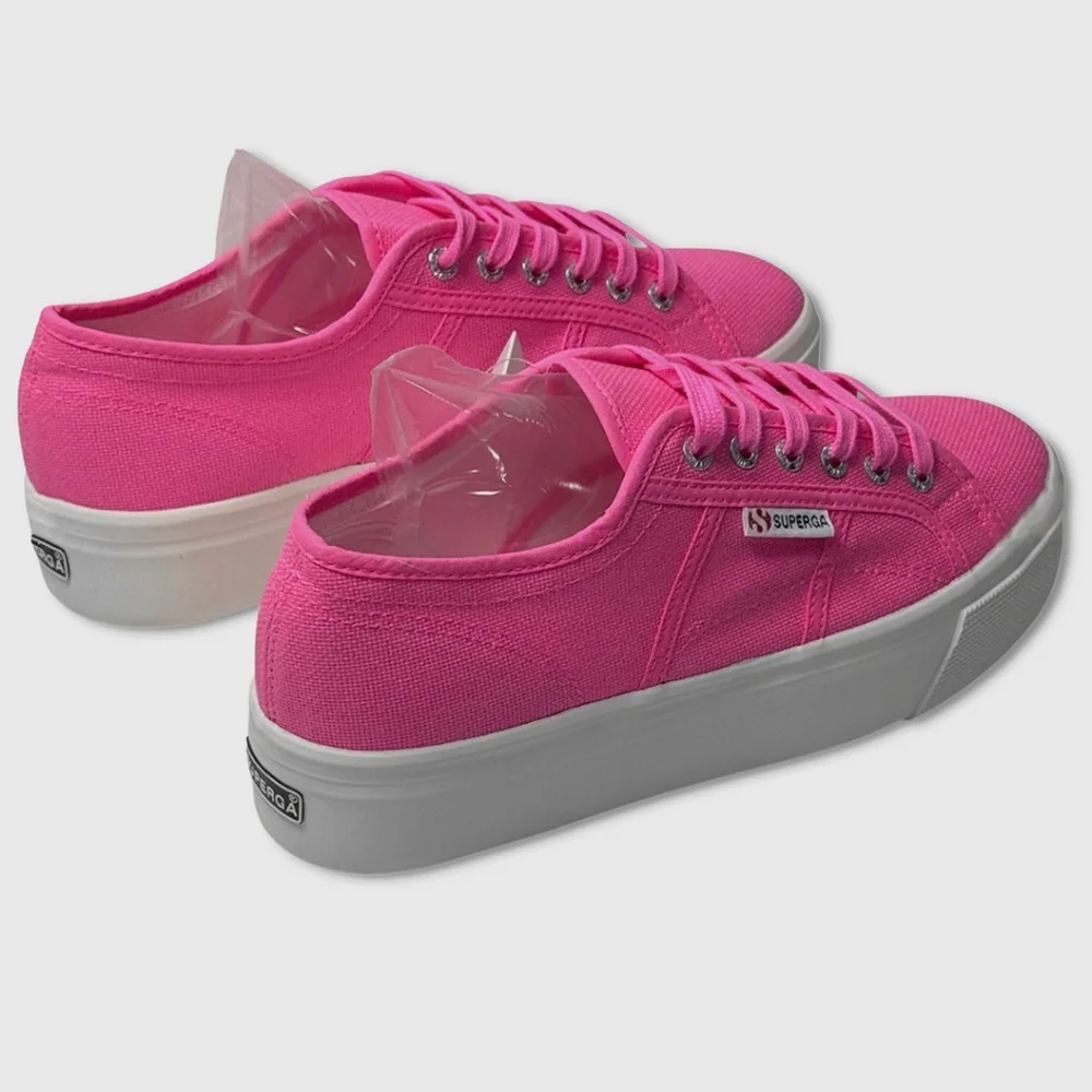 Superga 2790 Platform Sneakers / Shoes - NEW Womens‎ 7 Neon Pink - #46738-CL2
